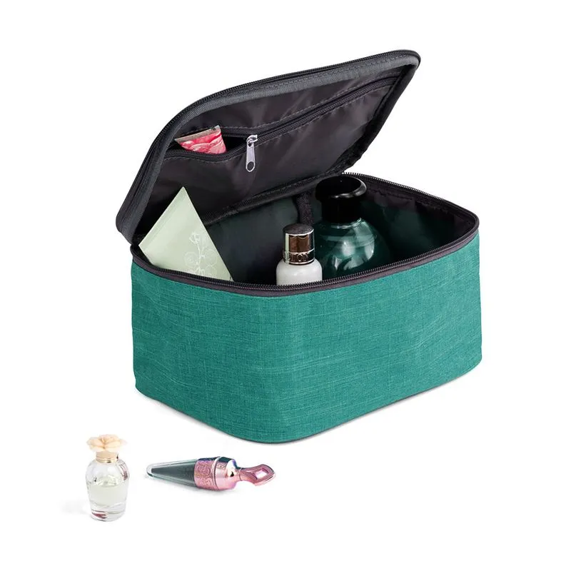 12 Unidades- Necessaire de Poliéster com Abertura de Zíper Personalizado- 20x14x11cm - Imagem 3