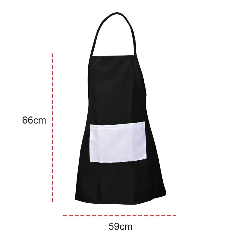 Avental Adulto Preto com Bolso Branco- PERSONALIZADO