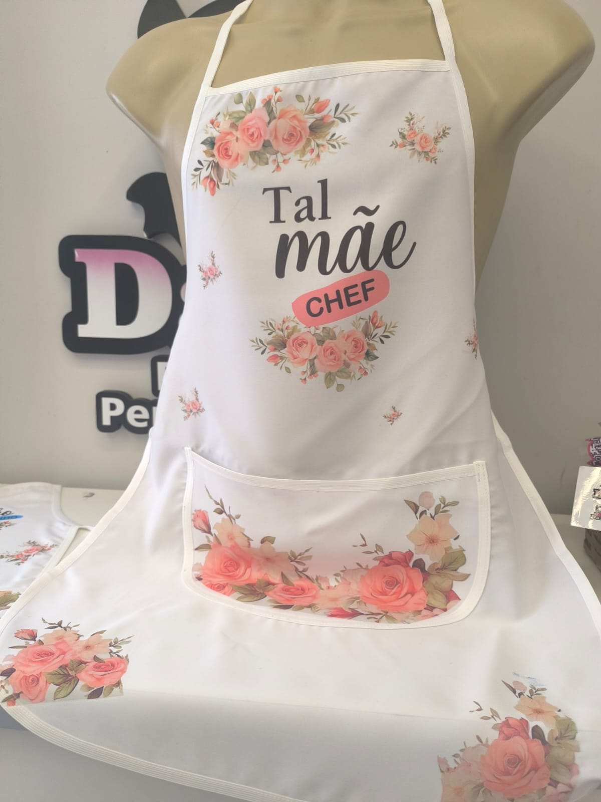 Avental Adulto Branco com Bolso – Personalizado - Imagem 3