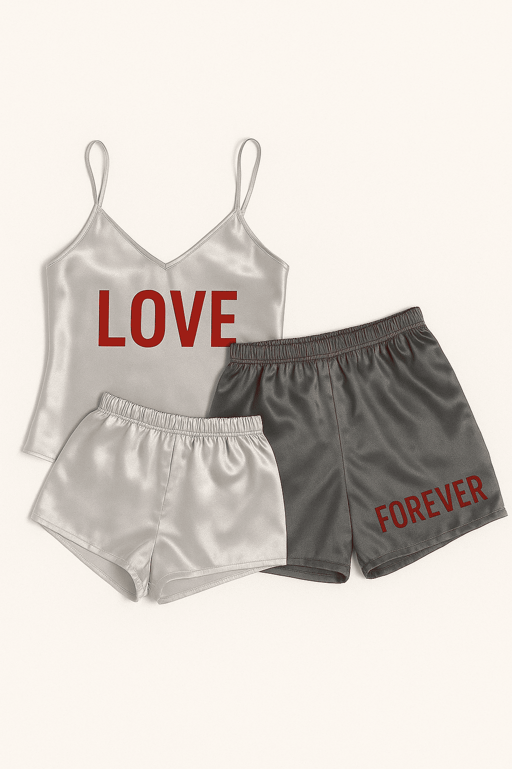 Kit Samba-Canção + Baby Doll em Cetim – Poliéster – Personalizado