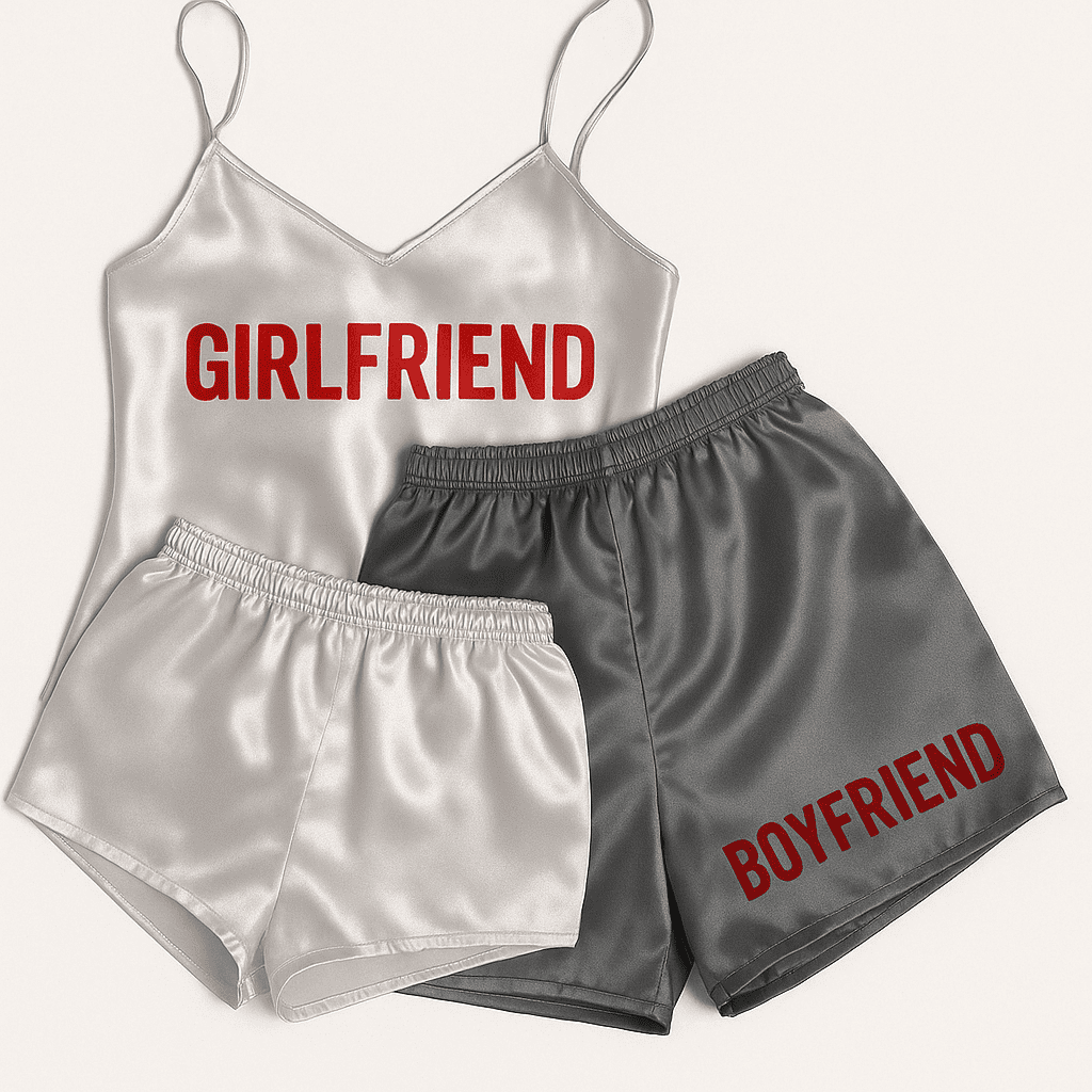 Kit Samba-Canção + Baby Doll em Cetim – Poliéster – Personalizado - Imagem 2