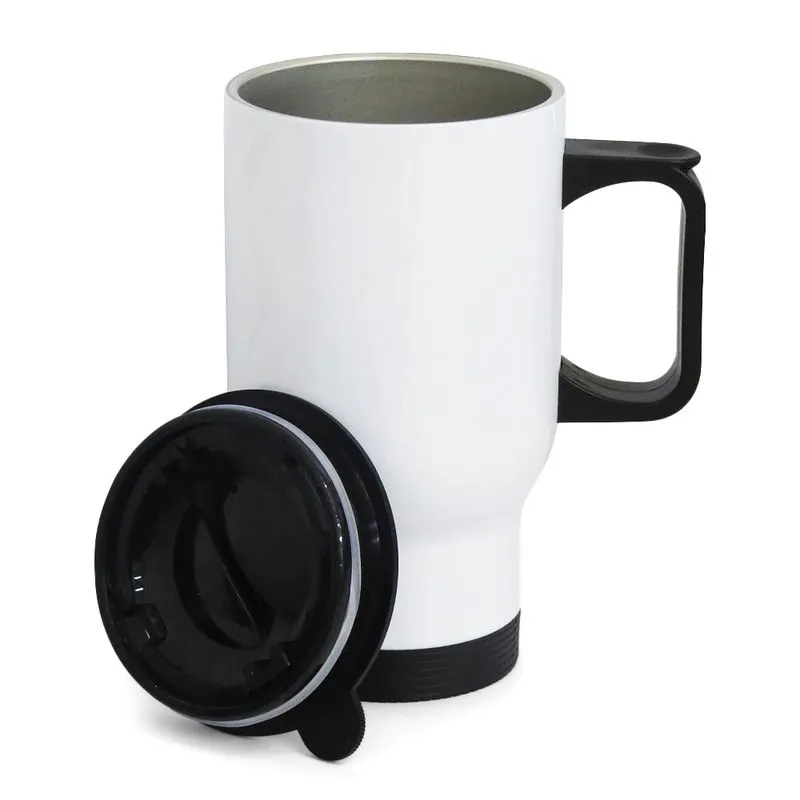Caneca de Aço Inox Térmica Travel Mug Branca - 450ml - Imagem 2