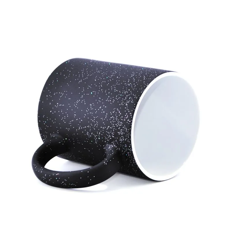 Caneca Mágica em Cerâmica para Sublimação - Preta Glliter - Imagem 2