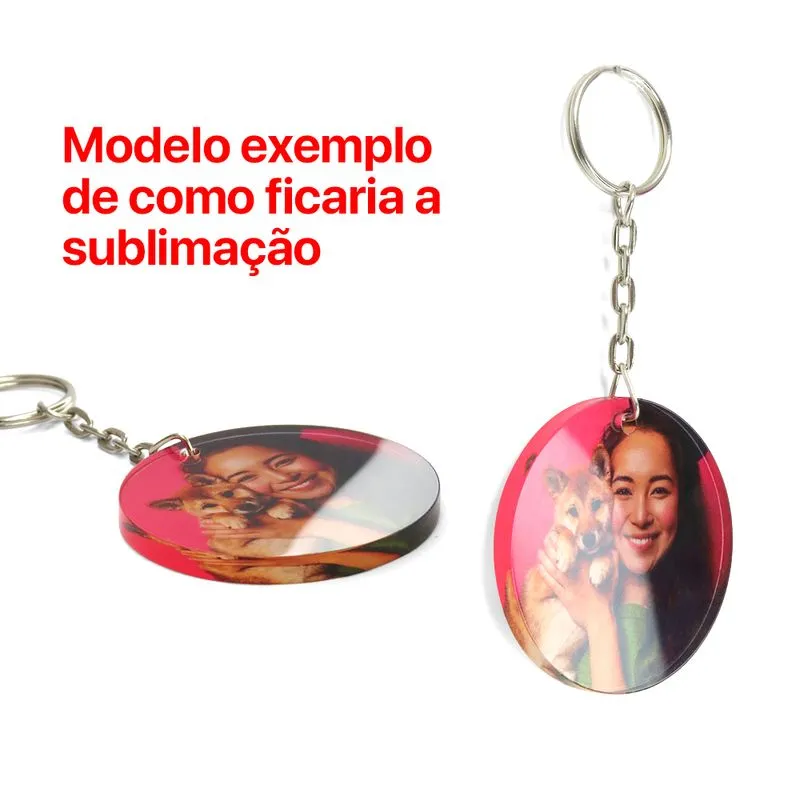 Chaveiro Acrílico Cristal para Sublimação – Redondo 5 x 5 cm - Imagem 2