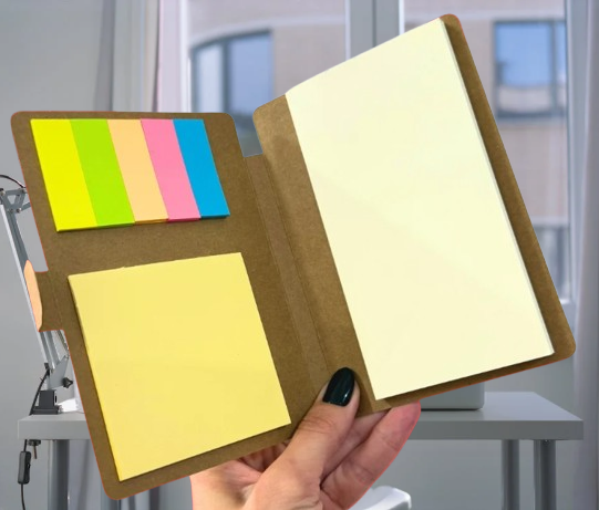 Bloco de Anotações com Autoadesivos – Personalização em Adesivo