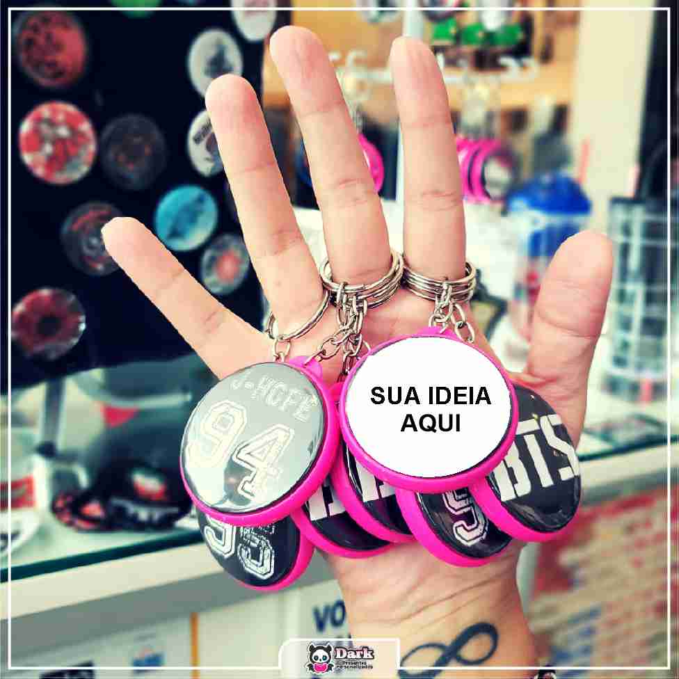 Kit 32 – Chaveiro Dupla Face Tipo Botton – 5 cm Personalizado